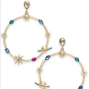 T. Sodi gold-tone stars and planets hoop earrings